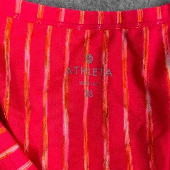 Athleta Womens Tank Top Size XS Lightweight Racerback Orange Striped Space Dye - Picture 9 of 9
